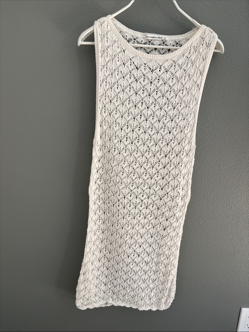 Abercrombie and fitch White Crochet Knit Sleeveless Dress Beach coverup